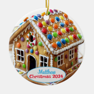 Gingerbread House Personalisierte Weihnachtsfeier Keramik Ornament