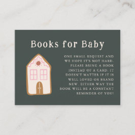 Gingerbread House Pink Baby Shower Book Request  Begleitkarte