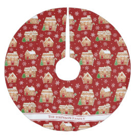 Gingerbread House Polyester Weihnachtsbaumdecke