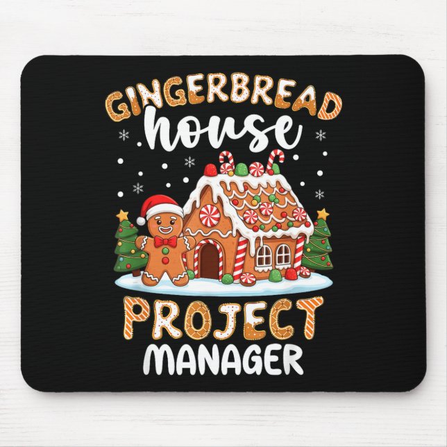 Gingerbread House Project Manager Christmas Cookie Mousepad (Vorne)