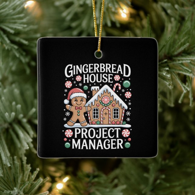Gingerbread House Project Manager Cookie Baking Keramikornament (Baum)