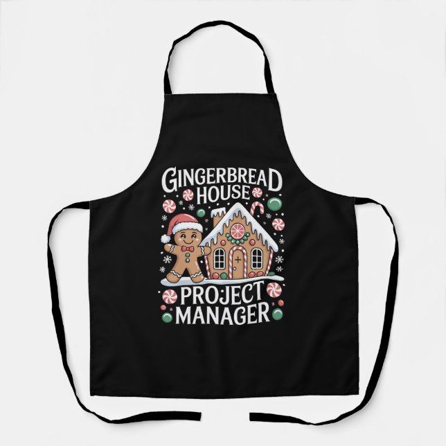 Gingerbread House Project Manager Cookie Baking Schürze (Vorderseite)