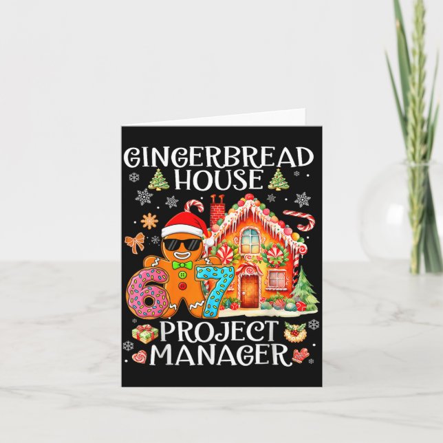 Gingerbread House Project Manager Decorating Bakin Karte (Vorderseite)
