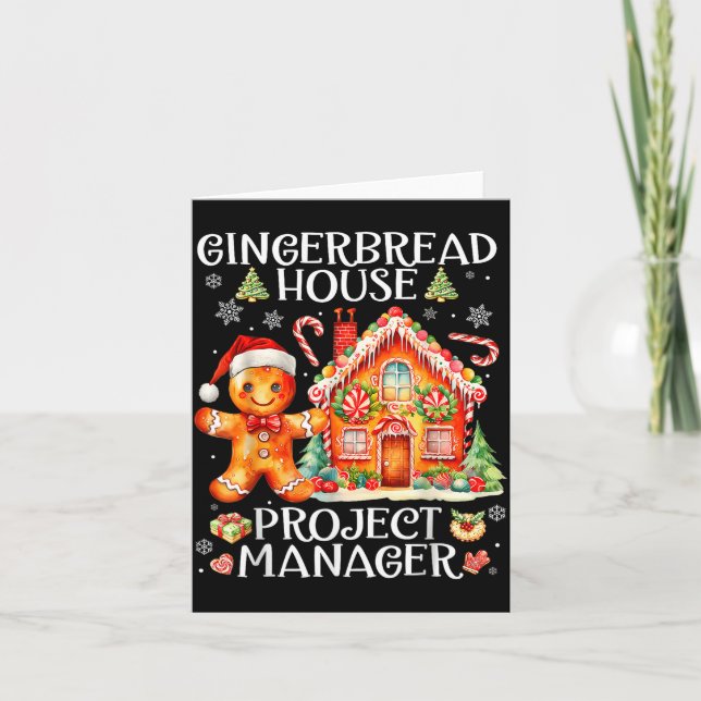 Gingerbread House Project Manager Decorating Bakin Karte (Vorderseite)