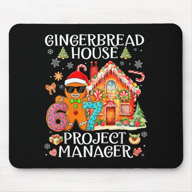 Gingerbread House Project Manager Decorating Bakin Mousepad (Vorne)