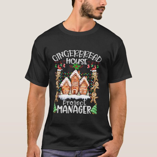 Gingerbread House Projektleiter Cookie Baking Xm T-Shirt (Vorderseite)