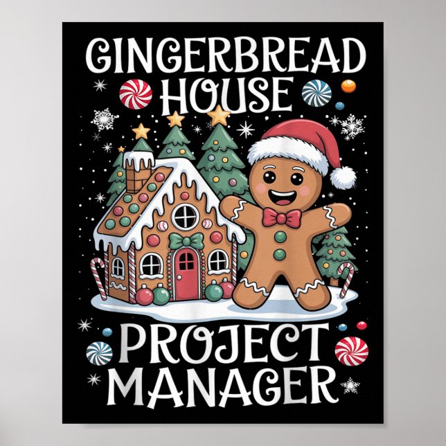 Gingerbread House Projektleiter Dekorieren von Bak Poster (Vorne)