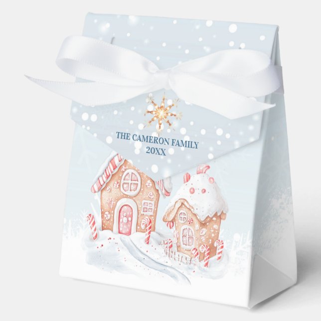 Gingerbread House Santa Elf Weihnachtsgeschenk Box Geschenkschachtel (Vorderseite)