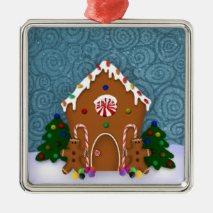 Gingerbread House Silbernes Ornament