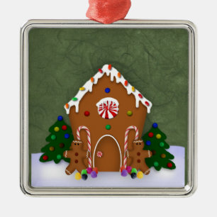 Gingerbread House Silbernes Ornament