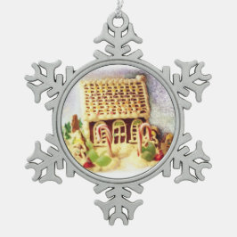 Gingerbread House Snowflake Ornament