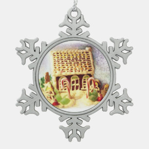 Gingerbread House Snowflake Ornament