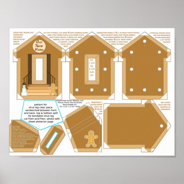 Gingerbread House Unser neues Zuhause Foto Ornamen Poster (Vorne)