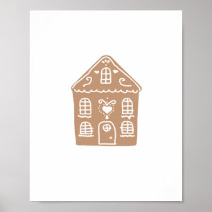 Gingerbread House Village Illustration Art Poster