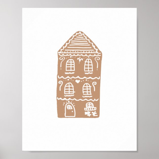 Gingerbread House Village Illustration Art Poster (Vorne)