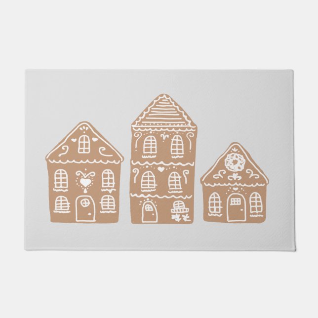 Gingerbread House Village Illustration Doormat Fußmatte (Vorderseite)