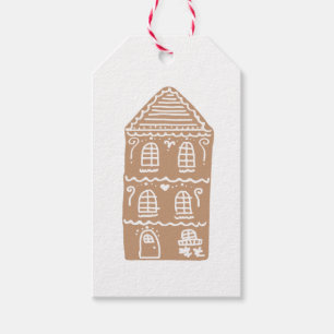 Gingerbread House Village Illustration Gift Tags Geschenkanhänger