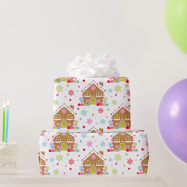 Gingerbread House - Whimsisches Weihnachtsdesign Geschenkpapier (Partygeschenke)