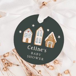 Gingerbread House Winter Boy Baby Shower Geschenkanhänger