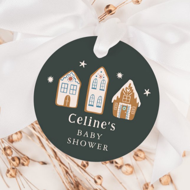 Gingerbread House Winter Boy Baby Shower Geschenkanhänger (Von Creator hochgeladen)