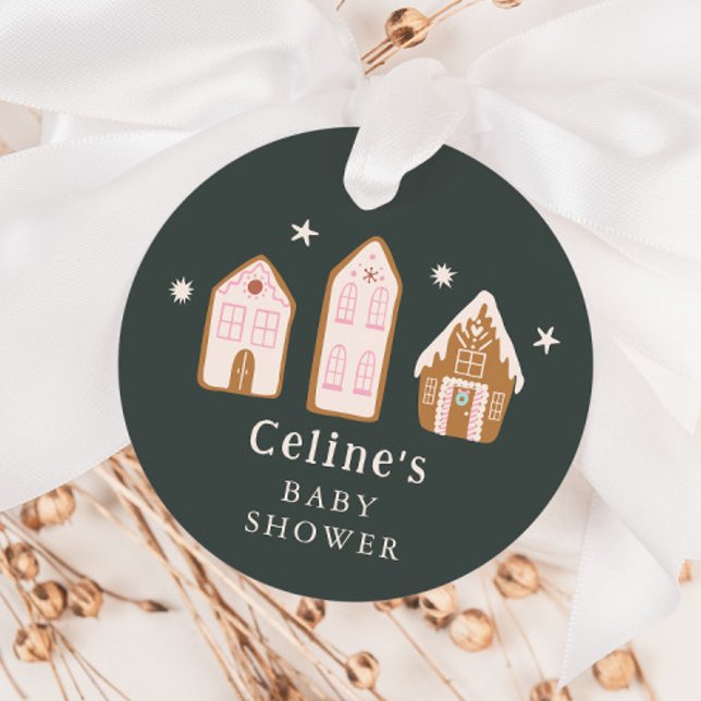 Gingerbread House Winter Girl Baby Shower Geschenkanhänger (Von Creator hochgeladen)