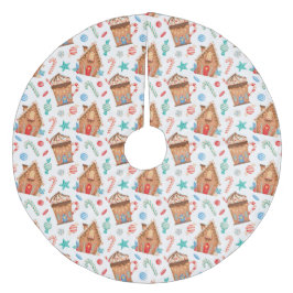 Gingerbread Houses Fleece Weihnachtsbaumdecke