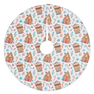 Gingerbread Houses Fleece Weihnachtsbaumdecke