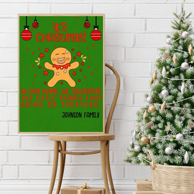 Gingerbread Joy Personalisiert Weihnachtslied Poster (Von Creator hochgeladen)
