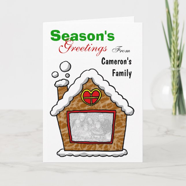 Gingerbread-Karte der Saison Feiertagskarte (Vorderseite)
