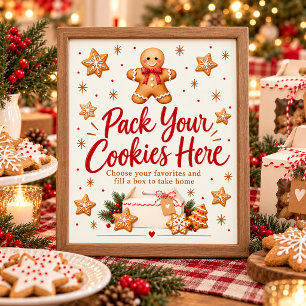 Gingerbread-Keks-Austausch Pack deine Kekse hier Poster