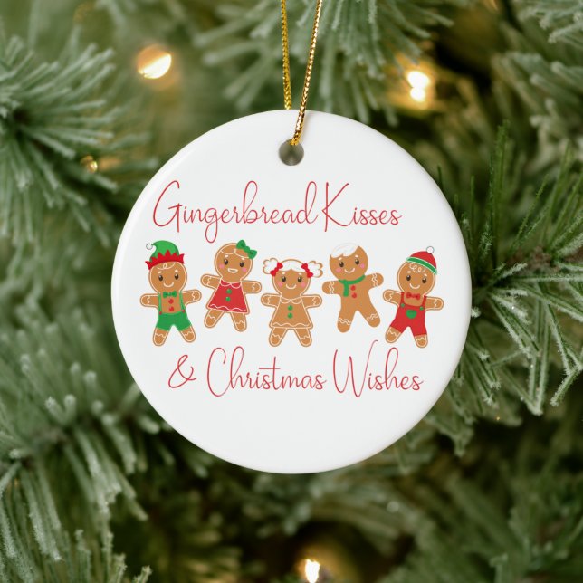 Gingerbread Kisses & Christmas Wishings Keramik Ornament (Baum)