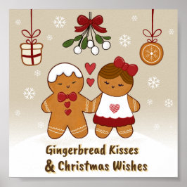 Gingerbread Kisses und Weihnachtswünsche - Fun Pri Poster