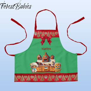 Gingerbread Kitchen Boy & Girl Cookie Graphic Schürze