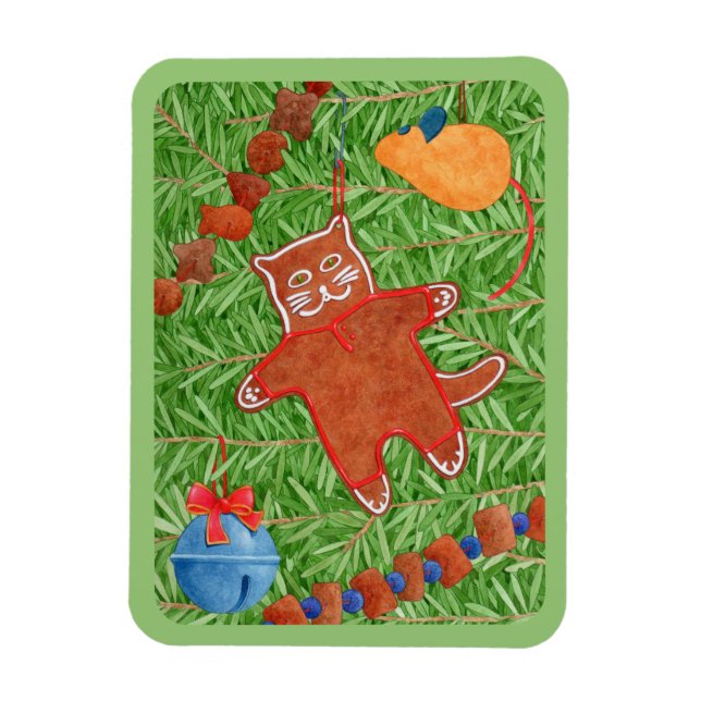 GINGERBREAD KITTY Flexibles Magnet (Vertikal)