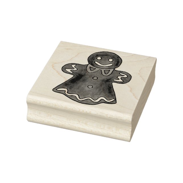 Gingerbread Lady Woman Weihnachtskeks Gummistempel (Stempel)