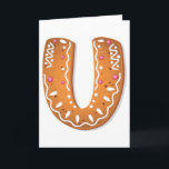 Gingerbread Letter U Monogram Holiday Cookie Karte<br><div class="desc">Send a sweet message this season with these gingerbread letter U greeting cards. The front features a beautifully rendered cookie monogram that looks good enough to eat, set against a clean background for a modern festive look. These cards are perfect for Christmas wishes, holiday thank you notes, or winter birthday...</div>