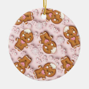 "Gingerbread Liebe Pattern Ornament" Keramik Ornament