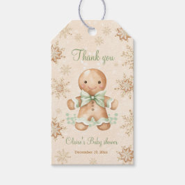 Gingerbread Little Man Christmas Baby Shower Tags Geschenkanhänger