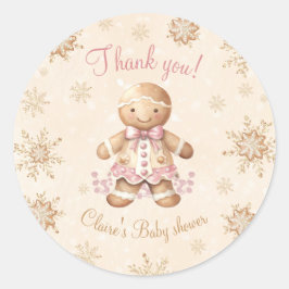 Gingerbread Little Sweetie Christmas Baby Shower Runder Aufkleber
