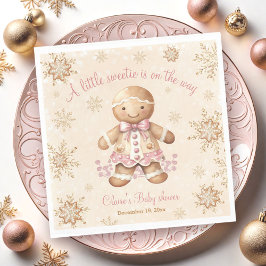 Gingerbread Little Sweetie Christmas Baby Shower Serviette