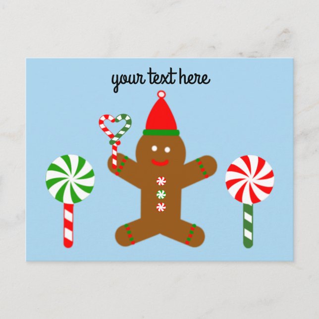 Gingerbread Man #1 Postkarte (Vorderseite)