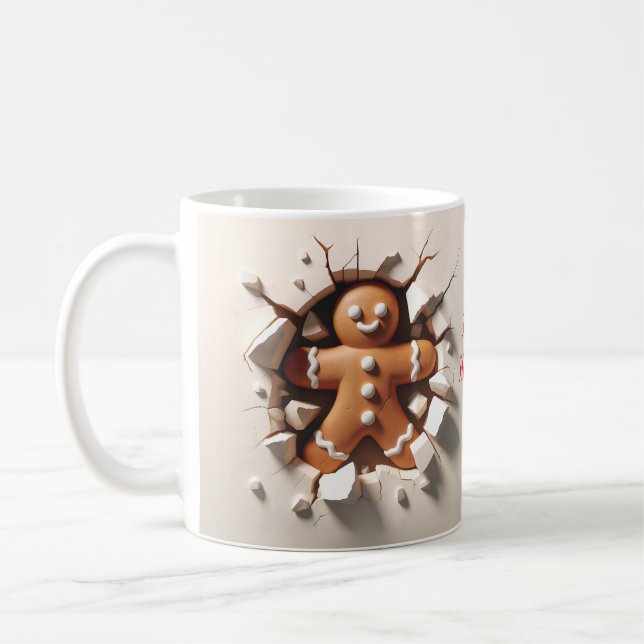 Gingerbread Man 3D Breakfast Weihnachten Kaffeetasse (Links)