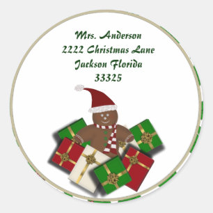 Gingerbread Man Address Stickers