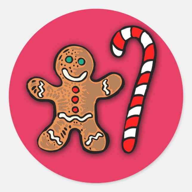 Gingerbread Man and Candy Cane Stickers (Vorderseite)
