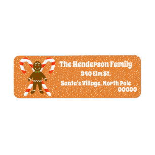 Gingerbread Man and Candy Rücksendeadressen-Aufkle