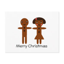 Gingerbread Man and Girl Frohe Weihnachten