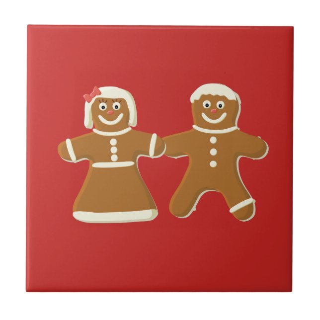 Gingerbread Man and Woman on Red Fliese (Vorderseite)