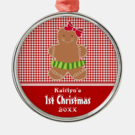 Gingerbread Man Baby's First Christmas Ornament Aus Metall