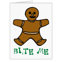 Gingerbread Man 'Bite Me' Weihnachtskarte