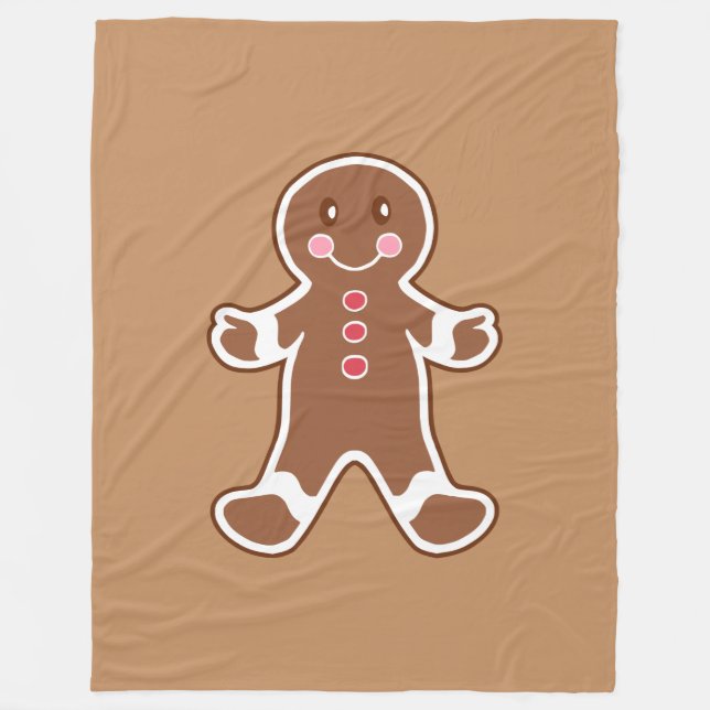 Gingerbread Man Blanket Fleecedecke (Vorderseite)